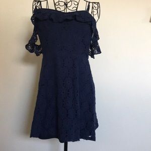 Lace cold shoulder dress